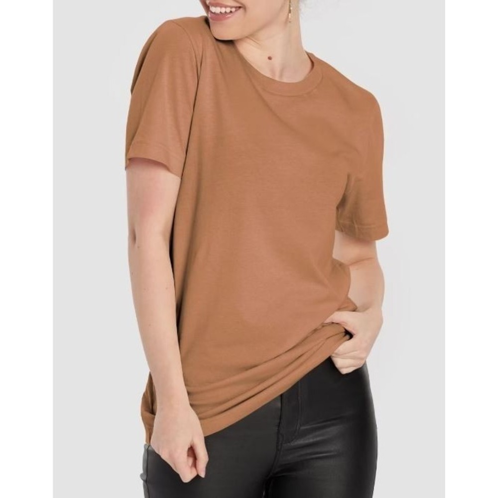 Joie Women's Everyday Cotton Lyocell Short Sleeve Crew T-Shirt in Brown XLarge